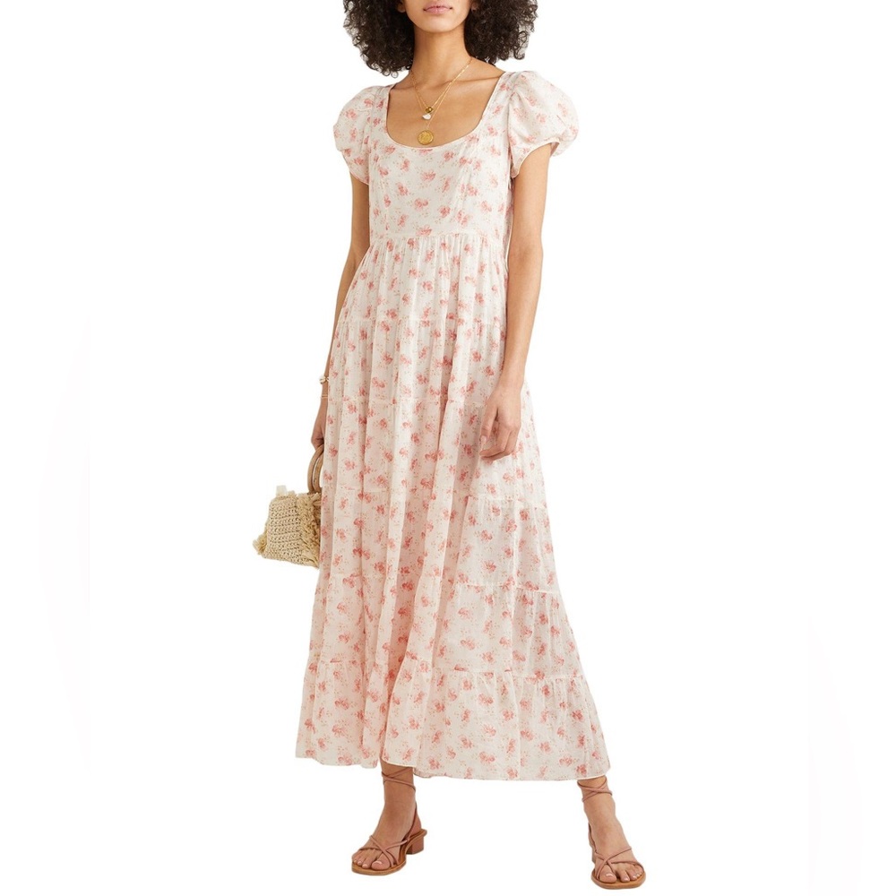 Doen Ruby Dress Pink Floral Cotton Voile (Size Small)